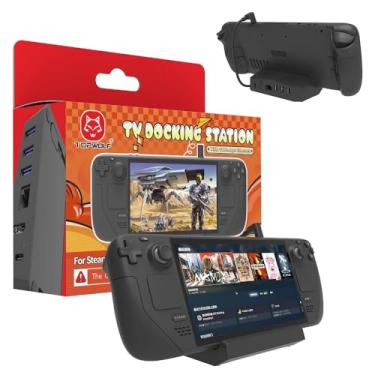 Imagem de Adaptador Suporte Dock Station TV Para Steam Deck HDMI 4K RJ45 USB 3.0 Preto