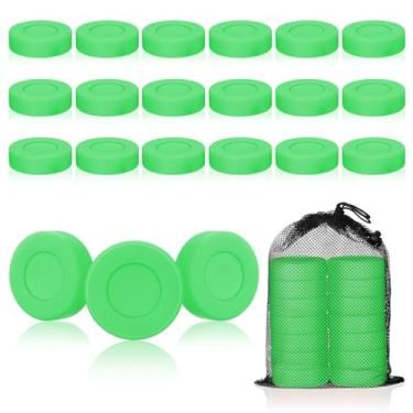 Imagem de Syhood 18 peças de bolas de discos de hóquei com saco de malha reutilizável conjunto de discos clássicos de hóquei no gelo bolas de disco de hóquei de rua bolas de disco de treino para prática de