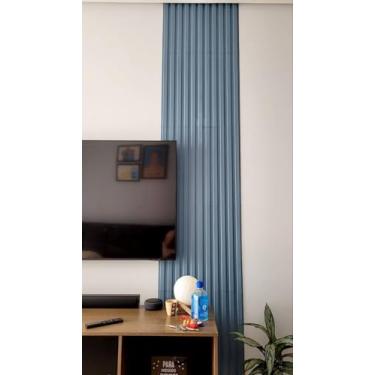 Imagem de Kit 5 Placas Pvc Painel Ripado Revestimento Parede Resistente Decoração Relevo PVC 3D