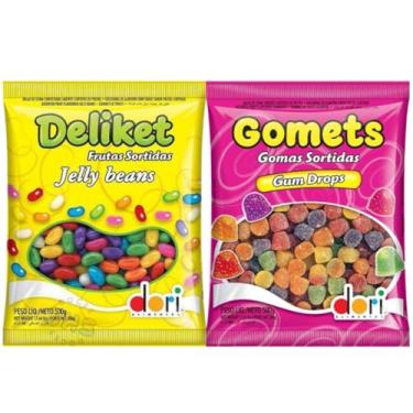 Imagem de Kit 1 Bala Gomets 1 Bala Deliket Goma 500g jujuba Sortida