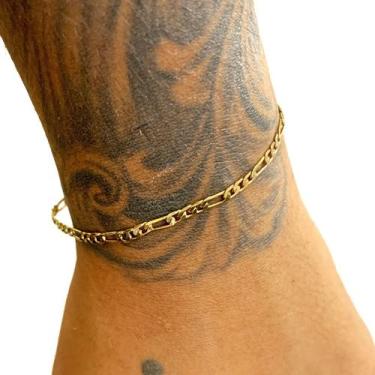 Imagem de Pulseira Masculina Grumet 3x1 Fino Bracelete Banhada Ouro - Azmar Semi