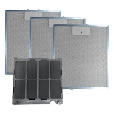 Imagem de Kit 3 Filtro Alumínio + Carvão Coifa Brastemp BAF10A BAE90A, BAF10ARBN