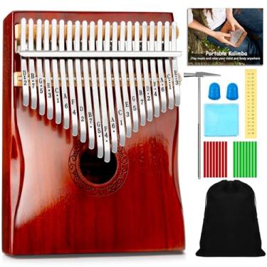 Imagem de Piano de polegar Kalimba, YUNDIE portátil, 21 teclas, piano de dedo Mbira com martelo de afinação e instruções de estudo, presente de instrumentos musicais para adultos iniciantes profissionais