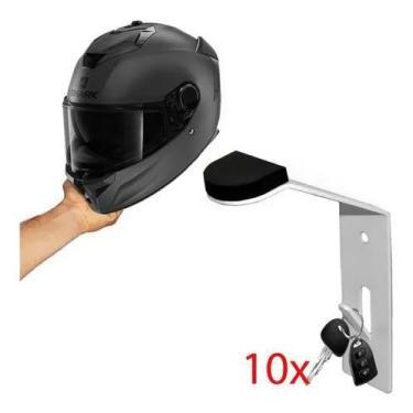 Imagem de Atacado 10 Suportes De Capacetes De Parede Com Porta Chaves - Sterk 