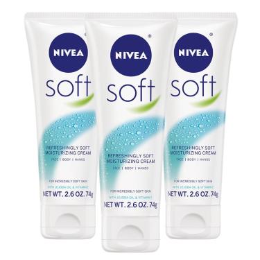 Imagem de Creme hidratante nivea Soft 75mL para corpo, rosto e mãos