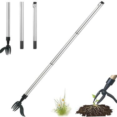 Imagem de Deashun Ferramenta extrator de ervas daninhas em pé com cabo longo para gramado de jardim, coletor de ervas daninhas com cabo longo até 99 cm ferramenta de remoção de ervas daninhas sem dobrar ou
