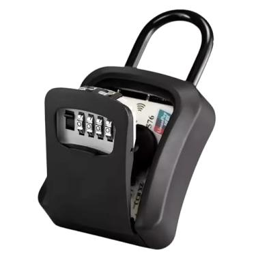 Imagem de Mini Cofre Senha Airbnb Carro Surf Guarda Chaves Dinheiro Com Alça Preto