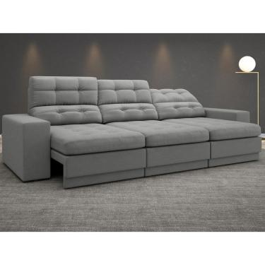 Imagem de Sofá Jobim 2,30m Assento Retrátil e Reclinável Velosuede - NETSOFAS