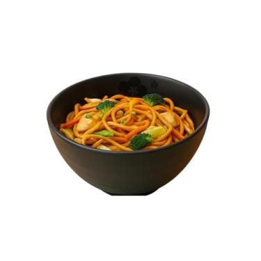 Imagem de 12 Tigelas Japonesa Bowl Em Melamina Oriental Preto Sopas 1,2L