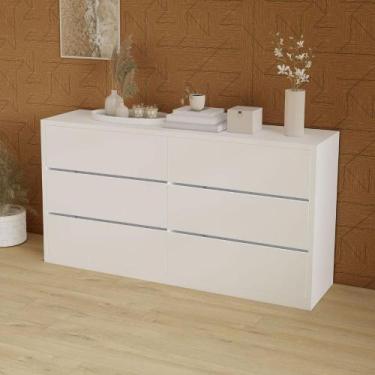 Imagem de Cômoda para Quarto com 6 Gavetas 180 cm 100% MDF Casa Lar - Casa Lar D
