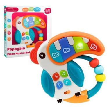 Imagem de Papagaio Piano Teclado Musical Bebê Brinquedo Luz Som Música Colorido 