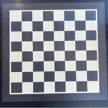 Imagem de Toca do Tabuleiro Tabuleiro de Xadrez Profissional em Madeira Marchetada, Ébano e Marfim, 54x54cm, Casas 5,6cm, Base em MDF com Veludo, 2 Jogadores