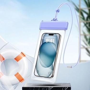 Imagem de Bolsa de telefone à prova d'água, capa para celular Lightweigt com cordão, capa protetora flutuante para iPhone 16 15 14 13 12 11 Pro Max Plus XR, compatível com dispositivos de até 7,2 polegadas