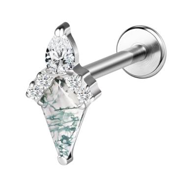 Imagem de AOEDEJ Brincos de titânio G23 de 16G, 6 mm, 8 mm, para cartilagem, concha, hélice, lóbulo plano, brincos para mulheres, hipoalergênicos, grau de implante, sem níquel, joia corporal, 1.2*8mm, Titânio