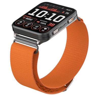 Imagem de Pulseira de nylon de 24 mm compatível com Garmin Venu X1/Coros Nomad, pulseira alpina robusta funciona com terminais de relógio de 24 mm (laranja)