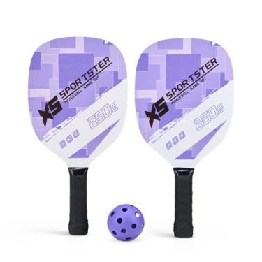 Imagem de Raquete Pickleball Trend Kit 2 Peças Raquetes Leves Fibra Carbono e Vi