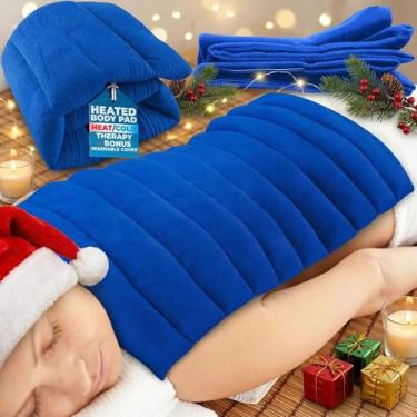 Imagem de Almofada de aquecimento para terapia de calor úmido natural no micro-ondas, almofada compressa quente com capa lavável para costas, pescoço e ombros, nervos, cãibras, alívio da dor lombar inferior grande da ComfortCloud