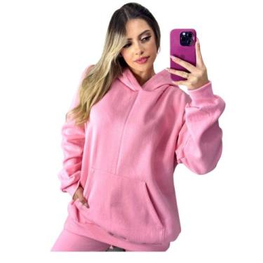 Imagem de Conjunto moletom calça e capuz feminino e masculino unissex inverno - 