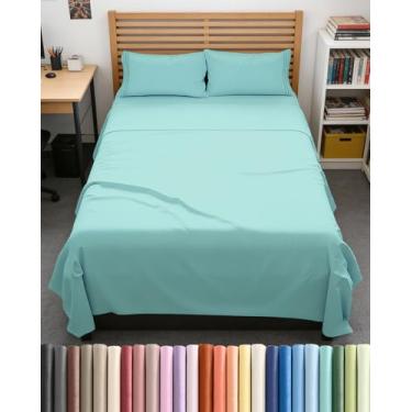 Imagem de Jogo de lençol casal GG extra longo estendido casal GG - confortável, respirável e refrescante - cabe em colchões de 20 a 40 cm com bolsos profundos - 137 cm x 203 cm - Roupa de cama luxuosa macia