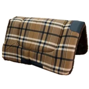 Imagem de Manta para Sela de Cavalo Acolchoada Xadrez – Protetor de Arreio com Espuma Alta Densidade e Feltro (XADREZ PELO MARROM)