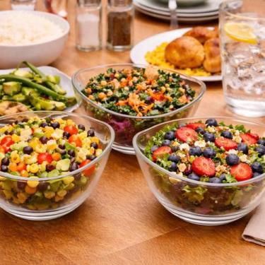 Imagem de 3 Tigela Bowl Acrílico Redonda 600ml Fruteira Saladeira Mass - LSC Toy