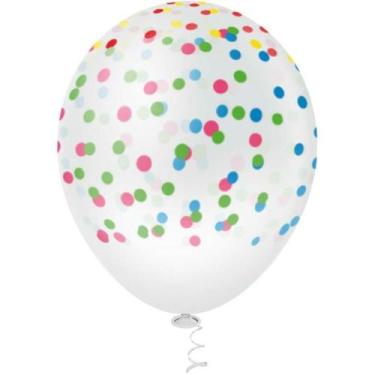 Imagem de Balão Ddecorado N.010 Confete Clear Sortido 25un - Riberball