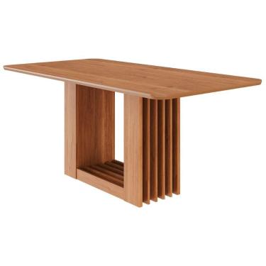 Imagem de Mesa de Jantar Ariela 6 Lugares Retangular Tampo Mdf 180x90cm Cinamomo Molci Milani Mov...