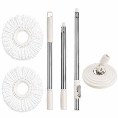 Imagem de Esfregona RinseWise 155 cm com 2 Cabeças de Microfibra Branca