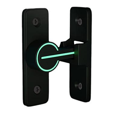 Imagem de TIYPKE Fechaduras de porta de celeiro de 90 graus - Fechadura de porta deslizante antifurto preta luminosa trava de portão resistente para cerca de madeira jardim banheiro janela de garagem ao ar