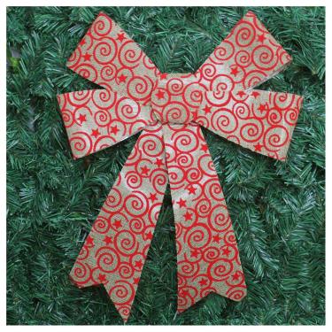 Imagem de Kit 2 Enfeite Árvore Natal Laço Arabesco Com Veludo 42 Cm