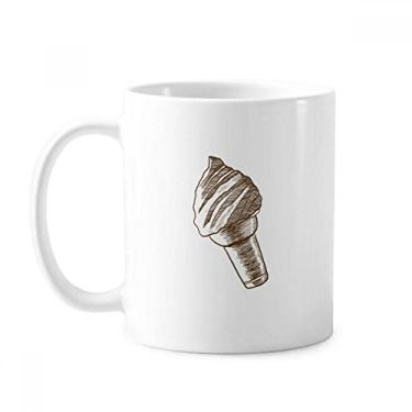 Imagem de Cones de desenho à mão marrom caneca de sorvete cerâmica xícara de porcelana de café louça