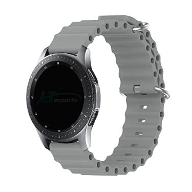 Imagem de Pulseira 22mm Ondas compativel com Samsung Galaxy Watch 3 45mm - Galaxy Watch 46mm Sm-R800 - Gear S3 Frontier - Amazfit GTR 4 - Marca LTIMPORTS (Cinza)