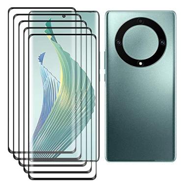 Imagem de Ikiiqii Capa para Honor Magic5 Lite (16,9 cm) de vidro temperado (pacote com 5), protetor de tela, protetor de tela resistente a arranhões, protetor de vidro temperado, protetor de vidro, filme temperado