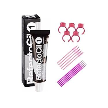 Imagem de Tinta Para Sobrancelhas Refectocil Preto N° 1 15ml + Acessórios