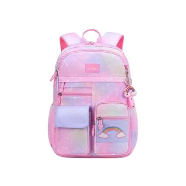 Imagem de Gen?rico Mochila Infantil Escolar Arco-?ris Imperme?vel Menina Grande Capacidade