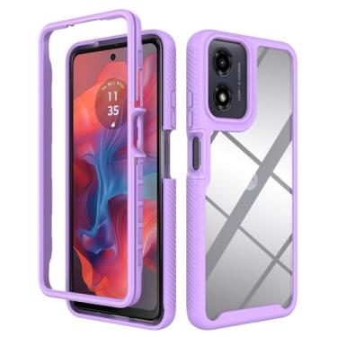 Imagem de Compatível com Motorola Moto E14, capa protetora antiqueda e absorção de choque compatível com Motorola Moto G04 XT2421-2 / Moto G24 XT2423-1 / Moto G04s capa roxa