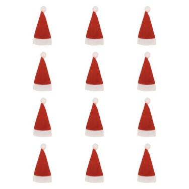 Imagem de menolana 12 peças chapéus de Papai Noel porta-talheres porta-talheres de Natal decorações de mesa de jantar garfo colher bolsa de armazenamento para decoração