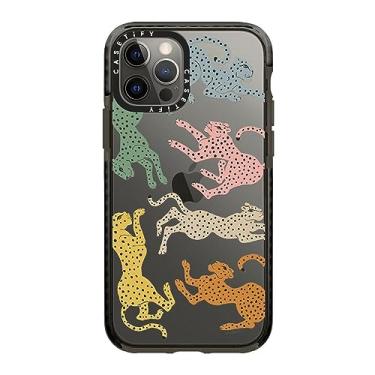 Imagem de CASETiFY Capa Impact para iPhone 12/iPhone 12 Pro - Rainbow Cheetah por Megan Galante - Preto transparente