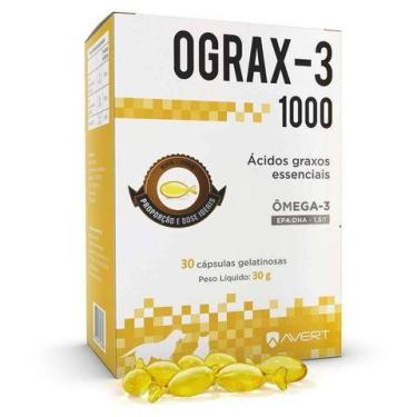 Imagem de Ograx-3 1000mg 30 cápsulas para cães e gatos - AVERT, 1000