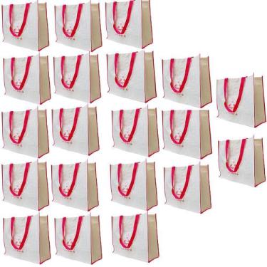 Imagem de Bolsa Ecobag Reutilizavel Sacola Ombro Compras Mercado Dobravel Kit 20