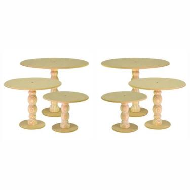 Imagem de Kit Com 2 Trios De boleiras, Trio De Bandejas Para Doces, Boleiras de 