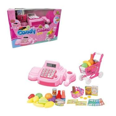 Imagem de Caixa Registradora Infantil Menina Com 47 Acessórios Art Brink