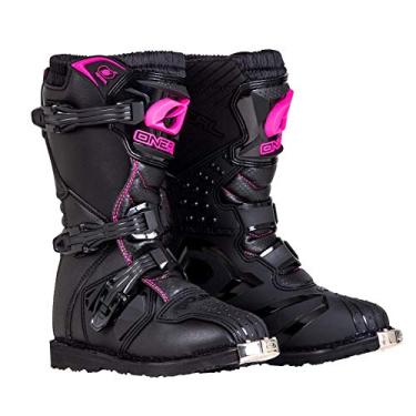 Imagem de O'Neal - 0325-701 Bota de motoqueiro com logotipo para meninas (preta/rosa, tamanho 1)