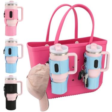 Imagem de Incycall Suporte de copo para bolsa Bogg, suporte de copo ajustável, inserção de bolsa Bogg, acessórios de garrafa de água para copo Stanley/Yeti, bolsa Bogg, acessório para bolsa de praia (AZUL-2