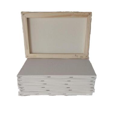 Imagem de tela para pintura 20x30 com 12 unidades grampreada na lateral da tela 