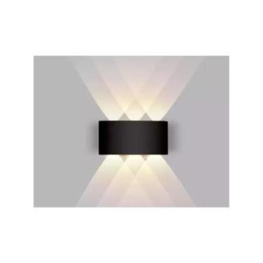 Imagem de Kit 2 Arandelas Meia Lua SLBD 6 LED 2 Focus Preto 3.000 K Branco Quent