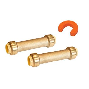 Imagem de Acoplamento deslizante de 1/5.1 cm U3008LF com clipe de desconexão - Suprimentos de encanamento de pressão para conectar - Conexões de latão sem chumbo para cobre, PEX, CPVC, HDPE e PE-RT (pacote com