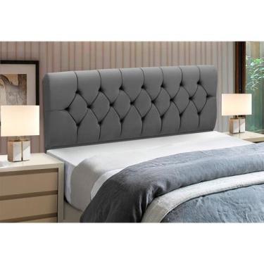 Imagem de Cabeceira Estofada Madeira Cama Box Solteiro Madri - D'Julia, Cinza