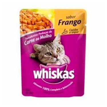Imagem de Ração para Gato Whiskas Adulto Sachê Frango 85g - Embalagem com 20 Uni