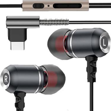 Imagem de Fones de ouvido USB C para iPhone 16 15 USBC fones de ouvido com fio com microfone de metal S24 S23 S22 S21 Sam tipo C Plug-in fones de ouvido MacBook iPad dispositivos Clear Sound Quality Bass